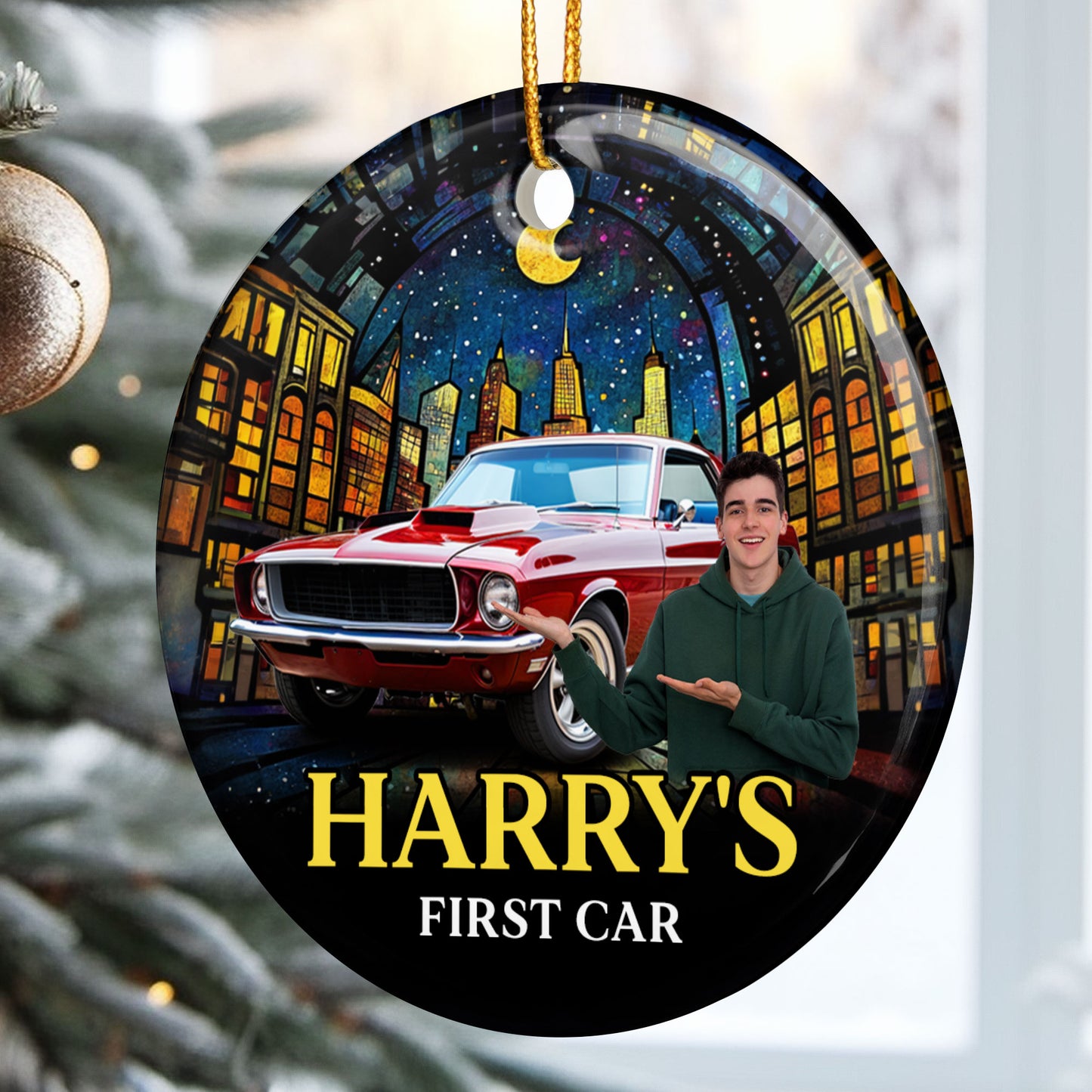 My First Car - Personalized Ceramic Photo Ornament