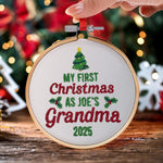 My First Christmas As Grandma - Personalized Embroidered Ornament