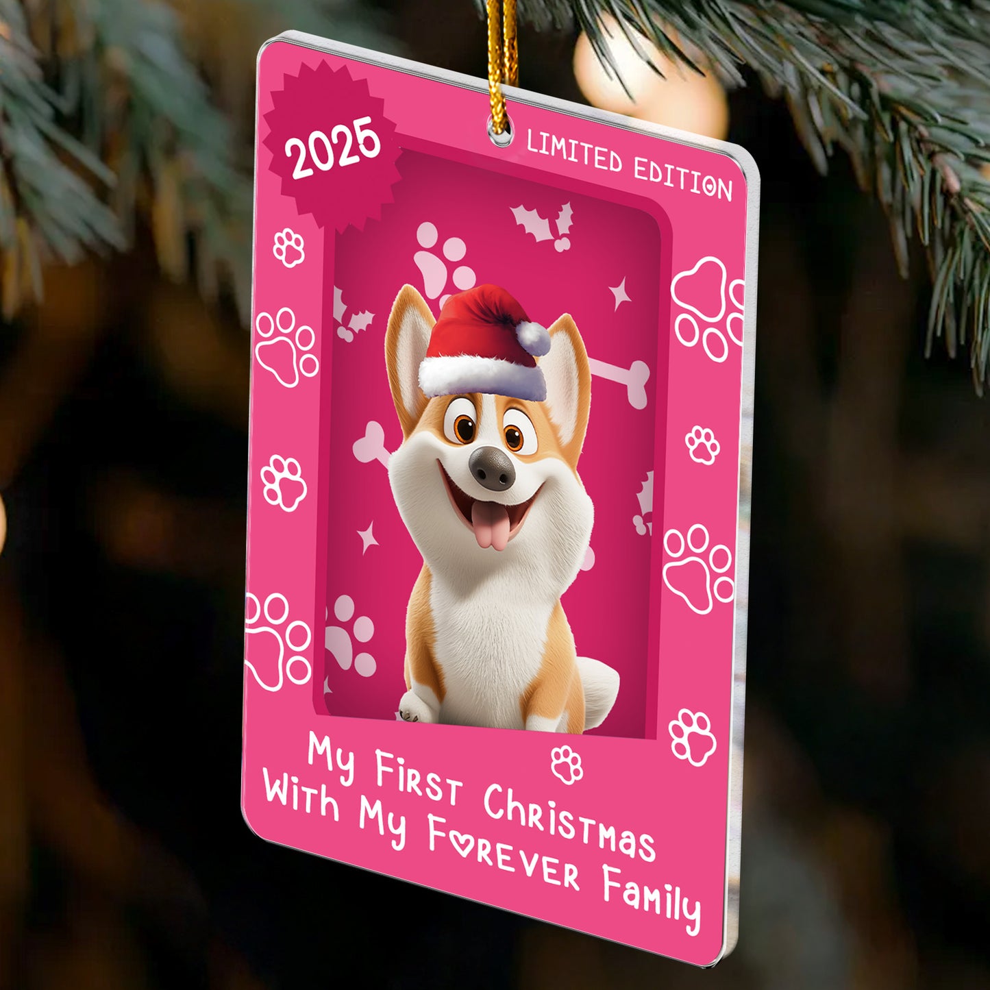 My First Christmas With My Forever Family - Personalized Acrylic Ornament
