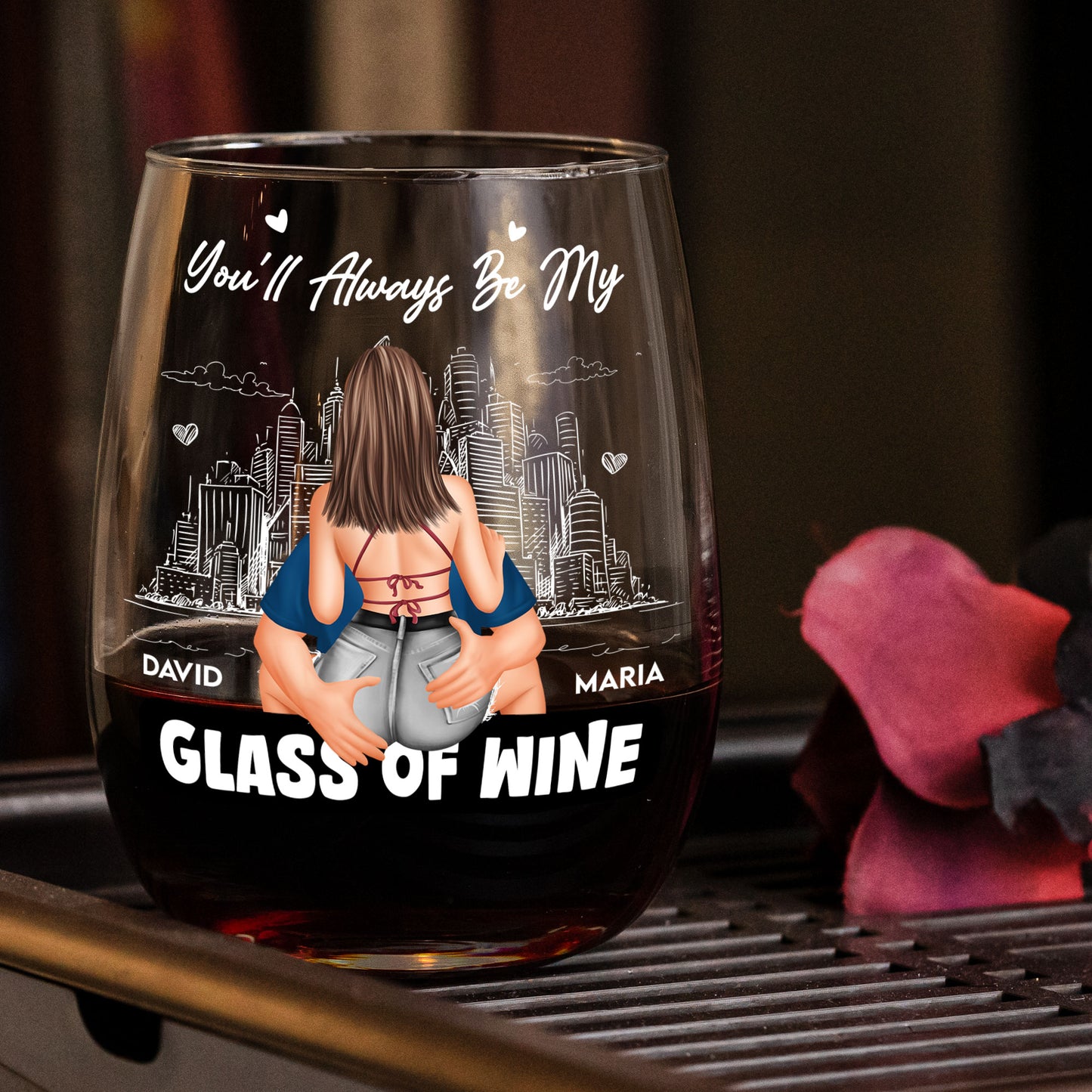 My Glass Of Wine - Personalized Stemless Wine Glass