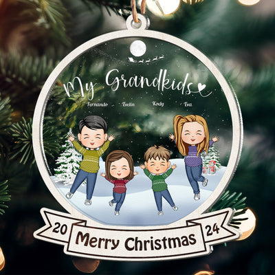 My Grandkids 2026 Ornament - Personalized Wood And Acrylic Ornament