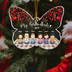 My Grandkids 2026 - Personalized Butterfly Shaped Acrylic Ornament