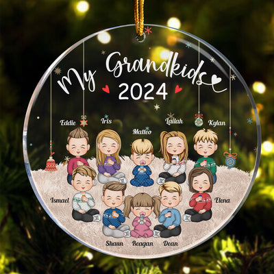 My Grandkids 2026 - Up To 16 Kids - Personalized Grandkid Ornament