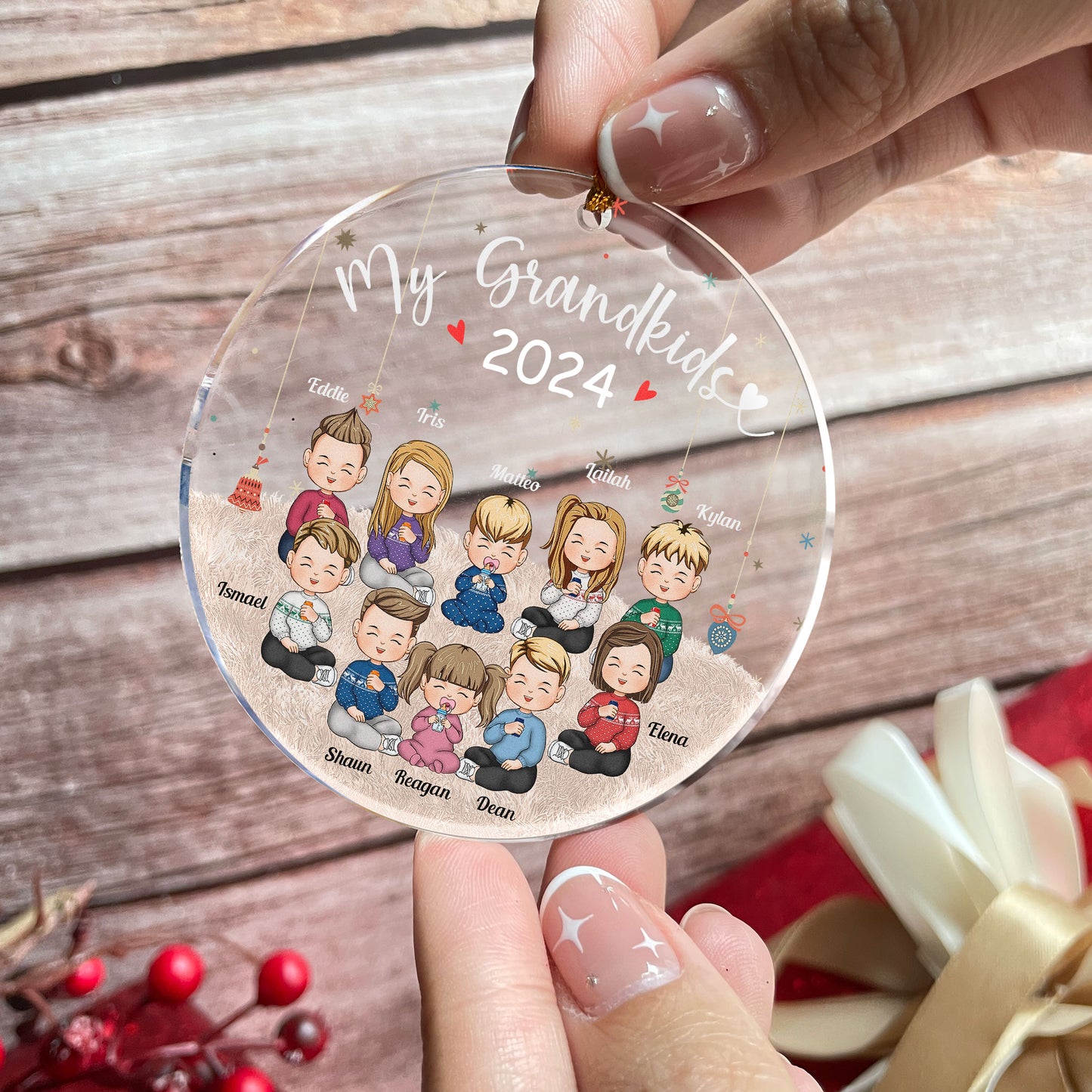 My Grandkids 2024 - Up To 16 Kids - Personalized Grandkid Ornament