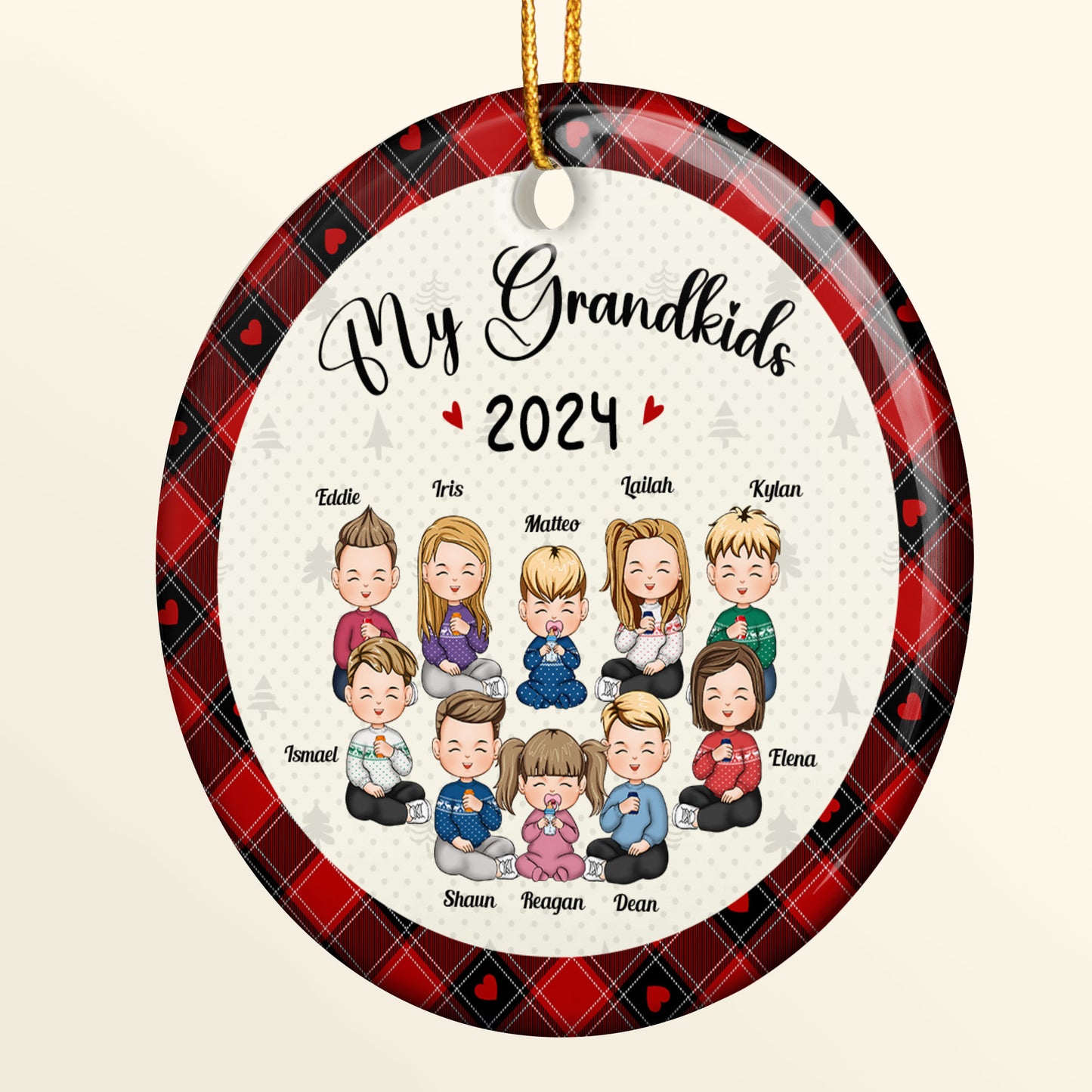 My Grandkids - 2024 Version - Personalized Ceramic Ornament