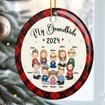 My Grandkids - 2024 Version - Personalized Ceramic Ornament