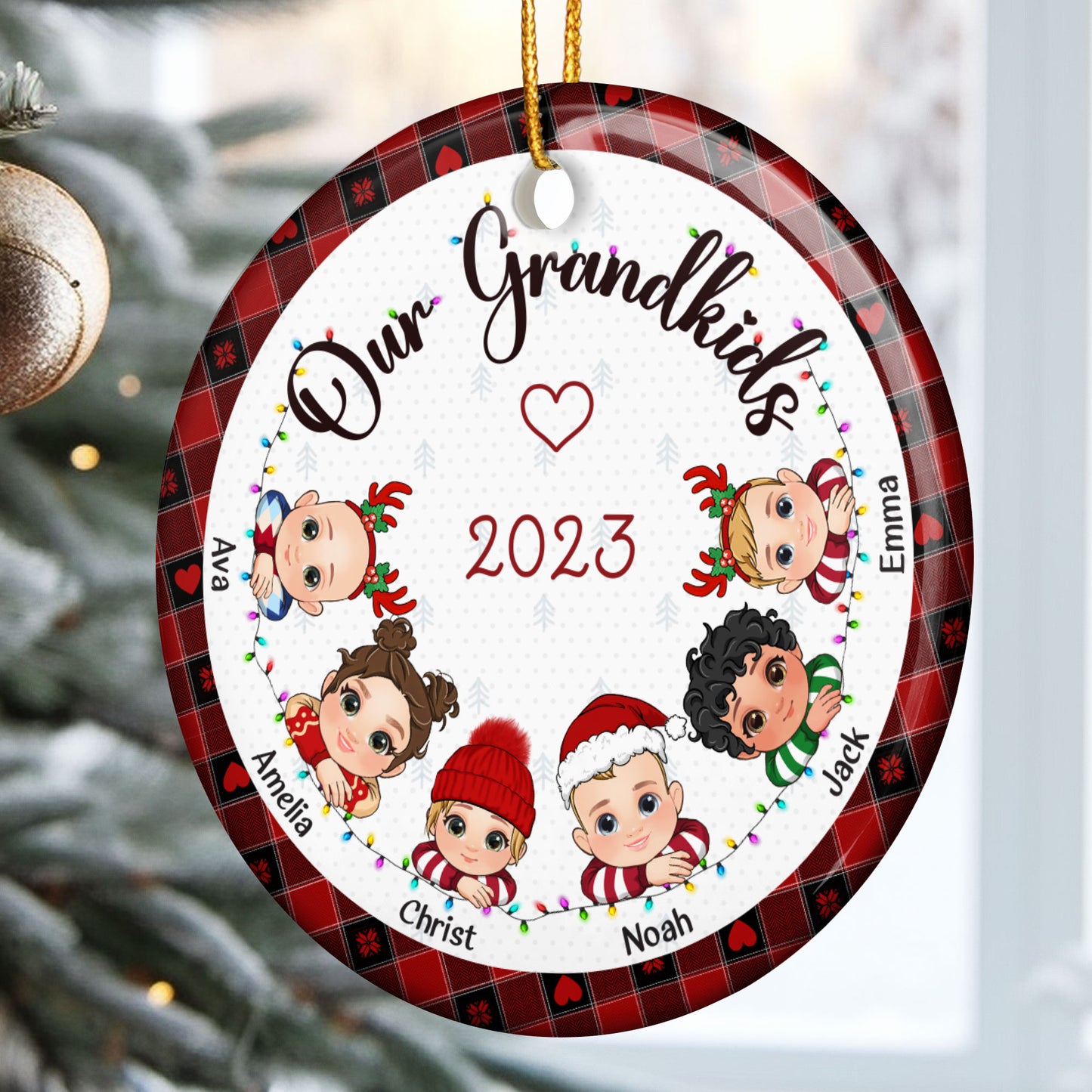 My Grandkids Christmas 2023 - Personalized Ceramic Ornament