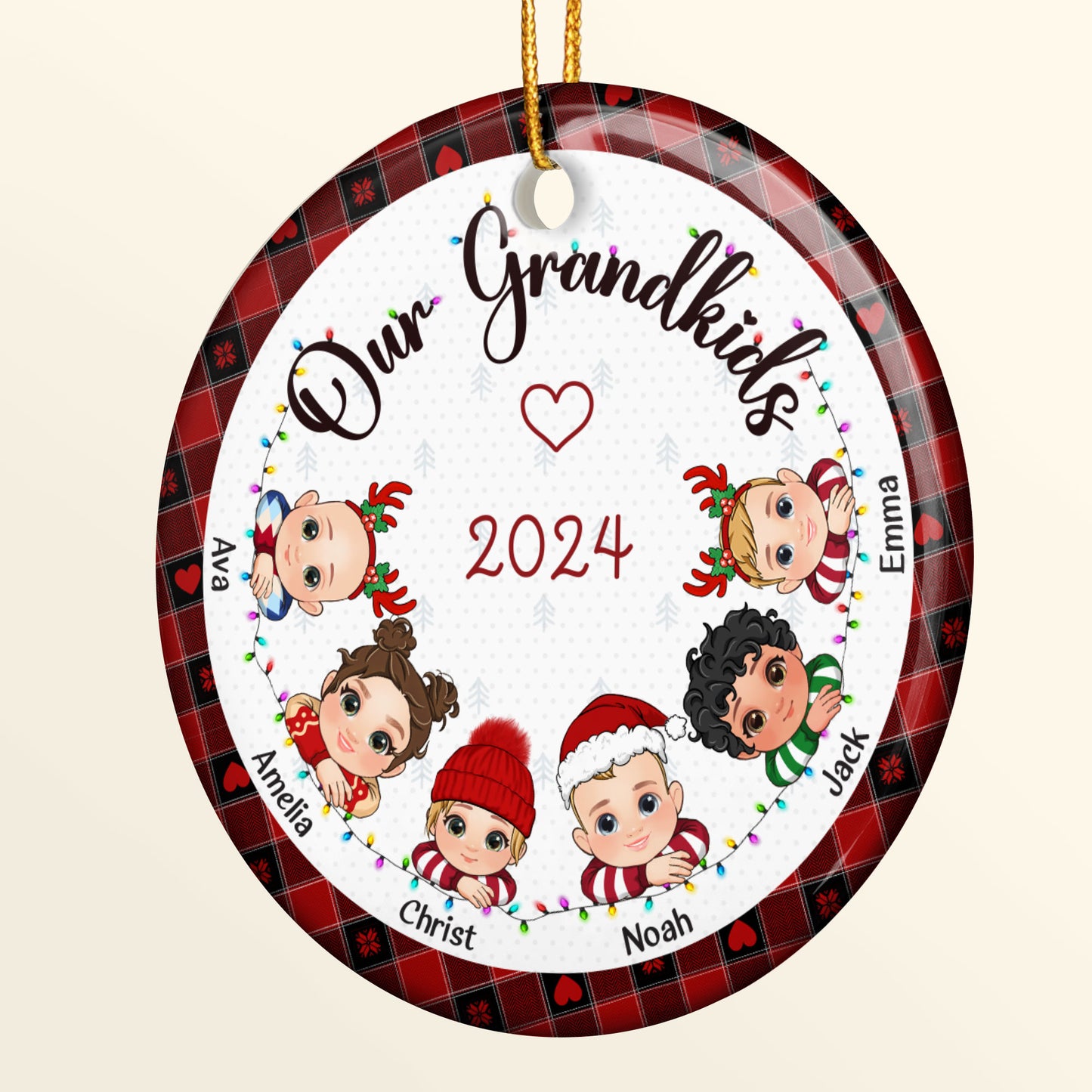 My Grandkids Christmas 2023 - Personalized Ceramic Ornament