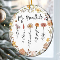 My Grandkids - Flower Version - Personalized Ceramic Ornament