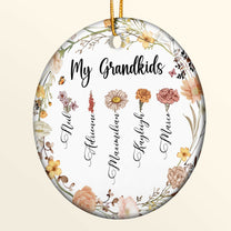 My Grandkids - Flower Version - Personalized Ceramic Ornament