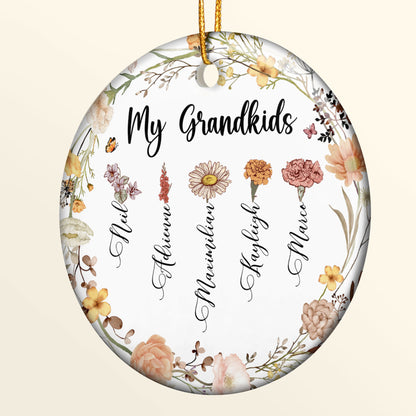 My Grandkids - Flower Version - Personalized Ceramic Ornament