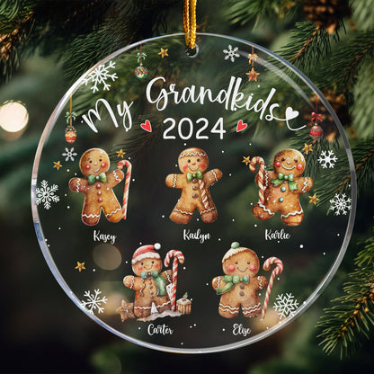 My Grandkids - Gingerbread - Personalized Acrylic Ornament