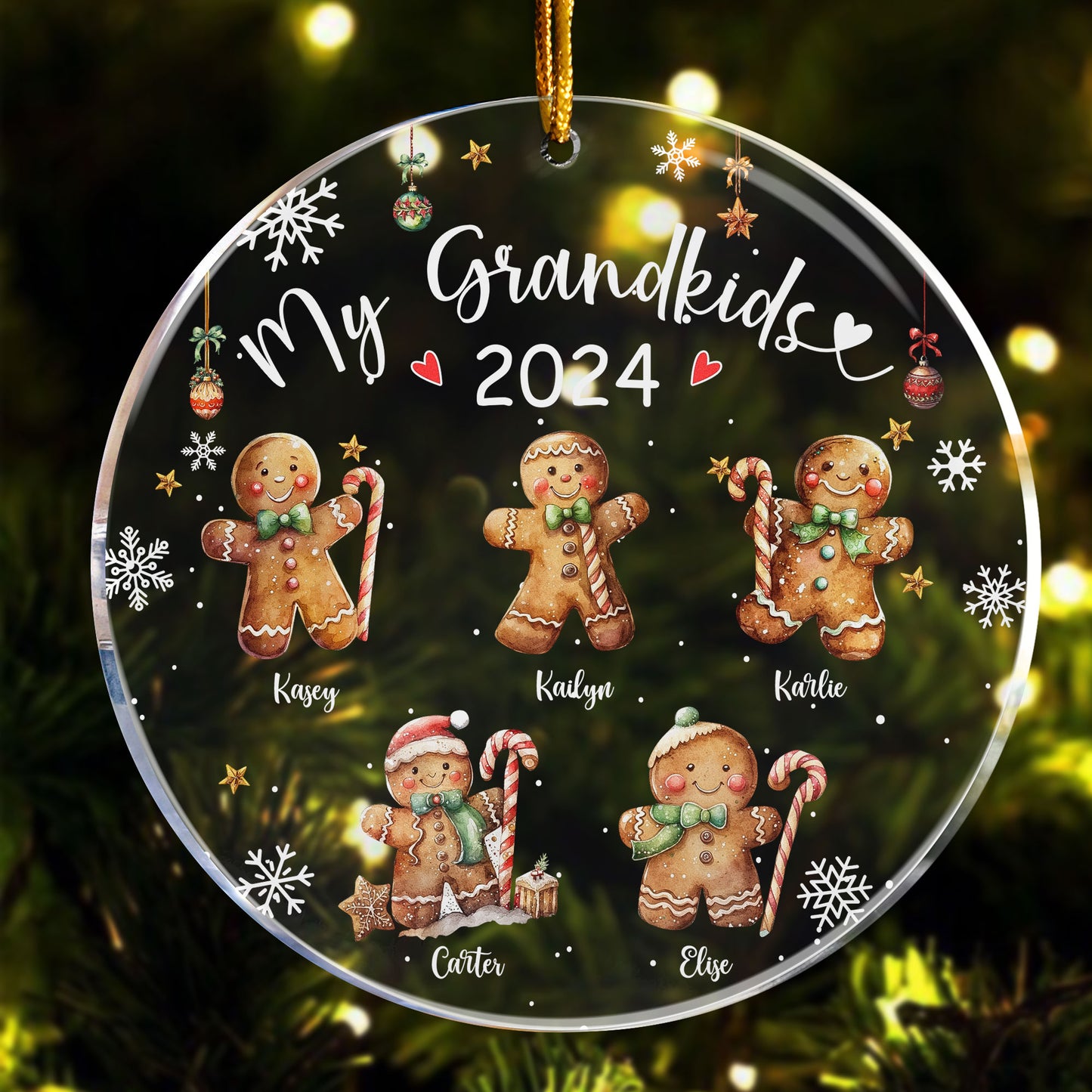 My Grandkids - Gingerbread - Personalized Acrylic Ornament