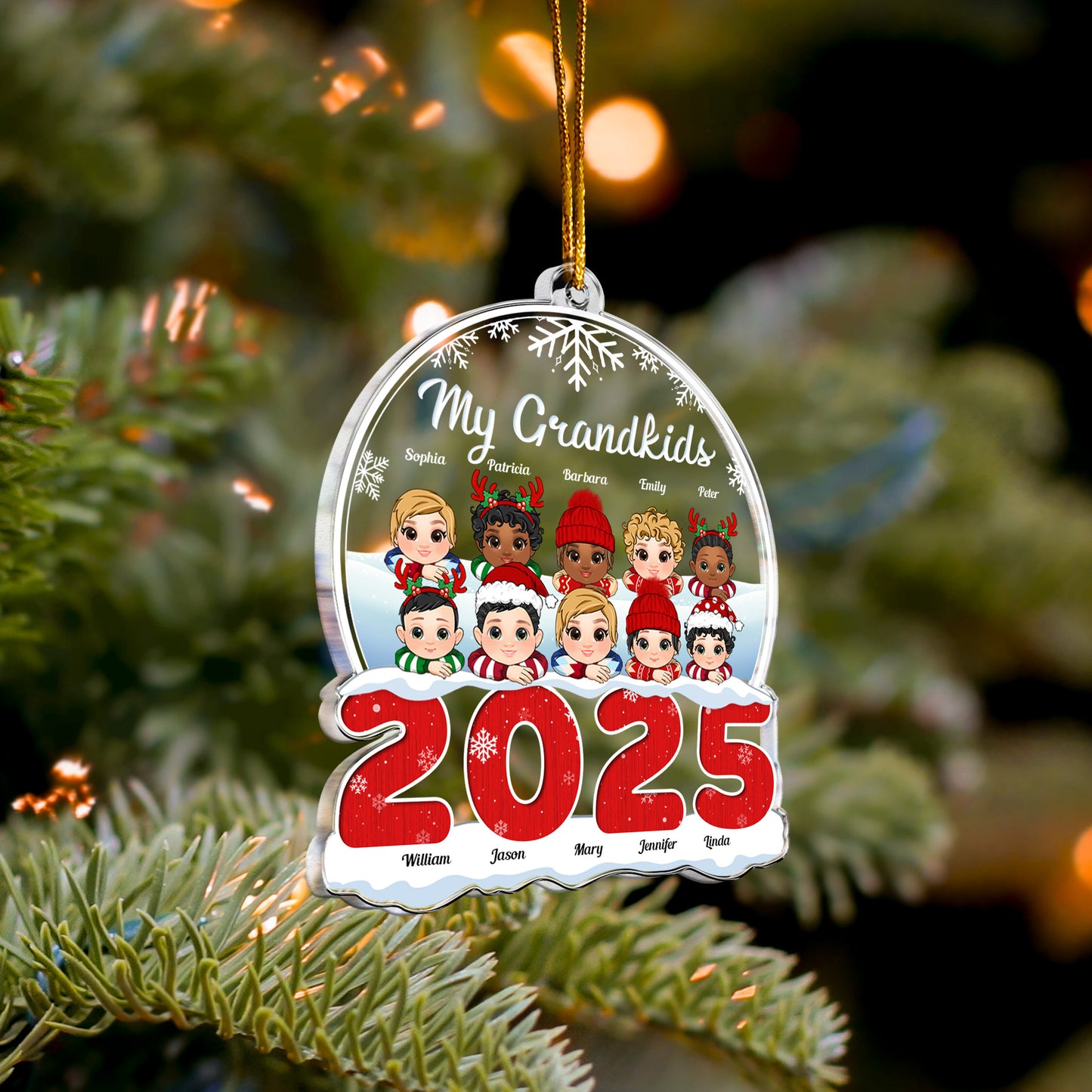 My Grandkids New - Personalized 2025 Shaped Acrylic Ornament