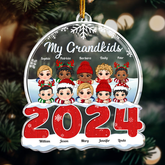 My Grandkids New - Personalized 2024 Shaped Acrylic Ornament