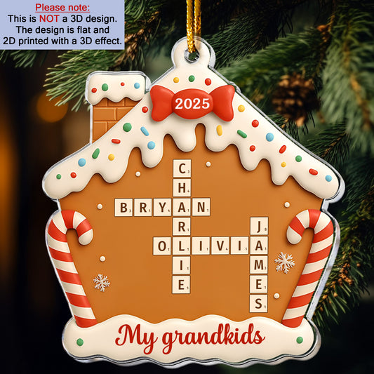 My Grandkids New Version Christmas Ornament - Personalized Acrylic Ornament