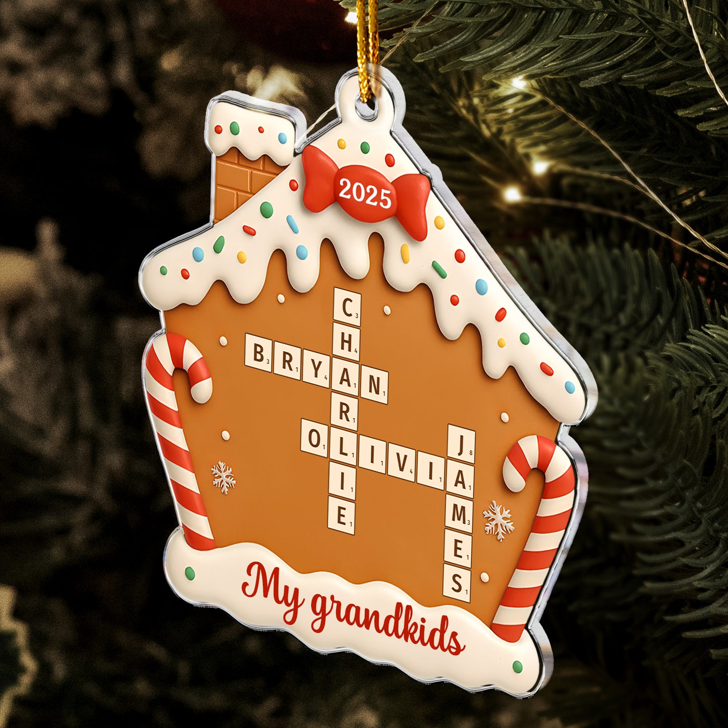 My Grandkids New Version Christmas Ornament - Personalized Acrylic Ornament