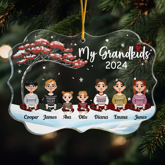 Grandkids Christmas Ornament - Personalized Acrylic Ornament