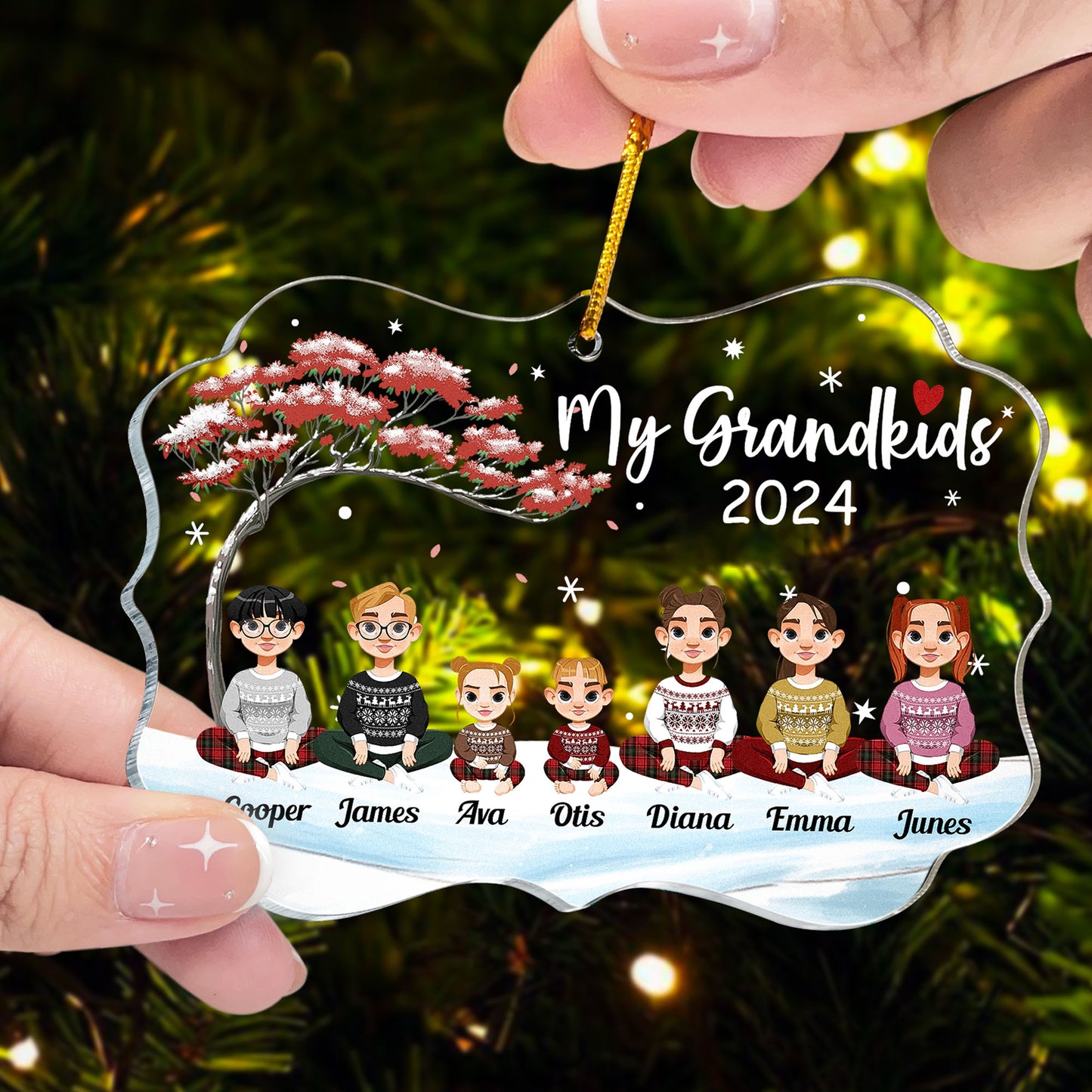 Grandkids Christmas Ornament - Personalized Acrylic Ornament