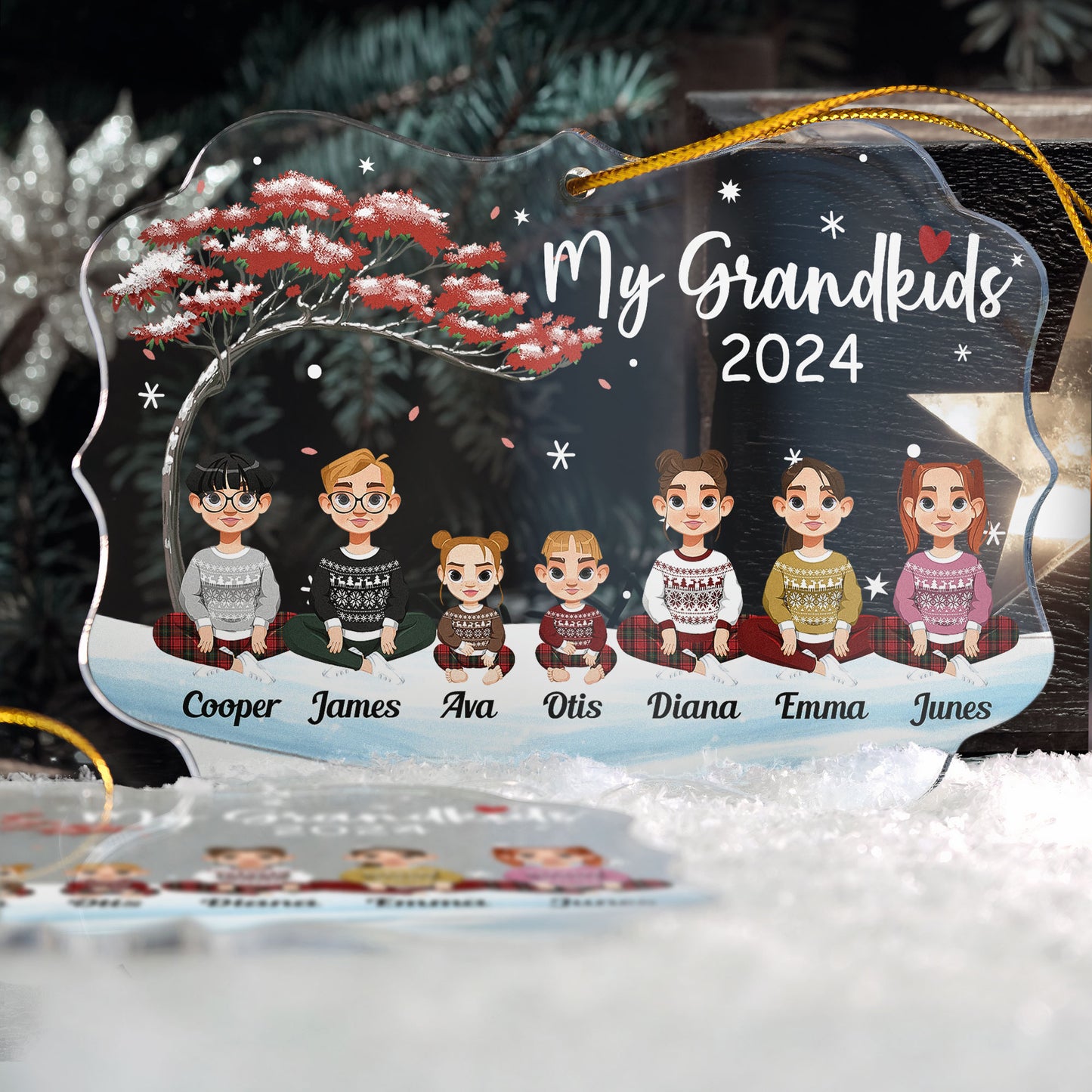 Grandkids Christmas Ornament - Personalized Acrylic Ornament