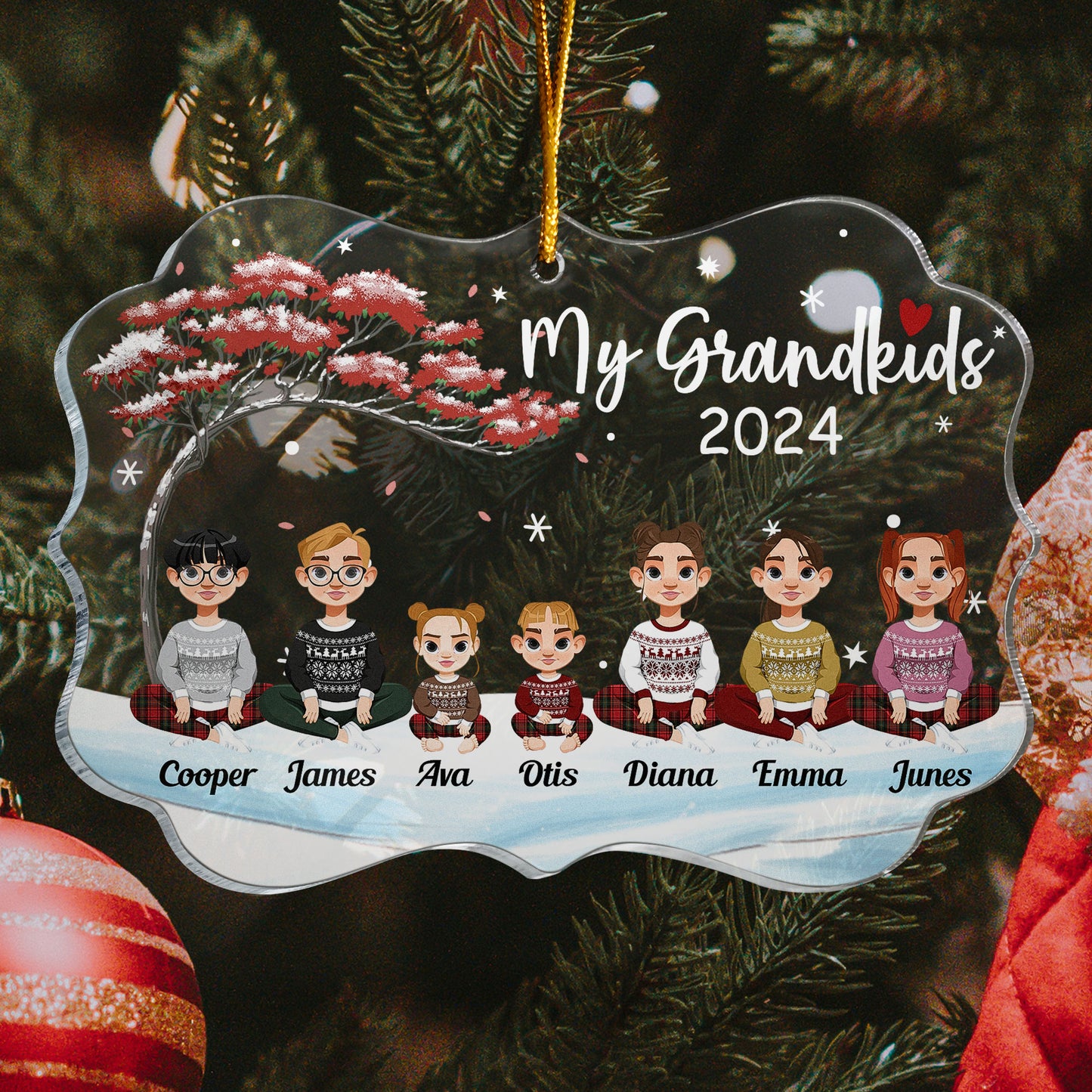 Grandkids Christmas Ornament - Personalized Acrylic Ornament