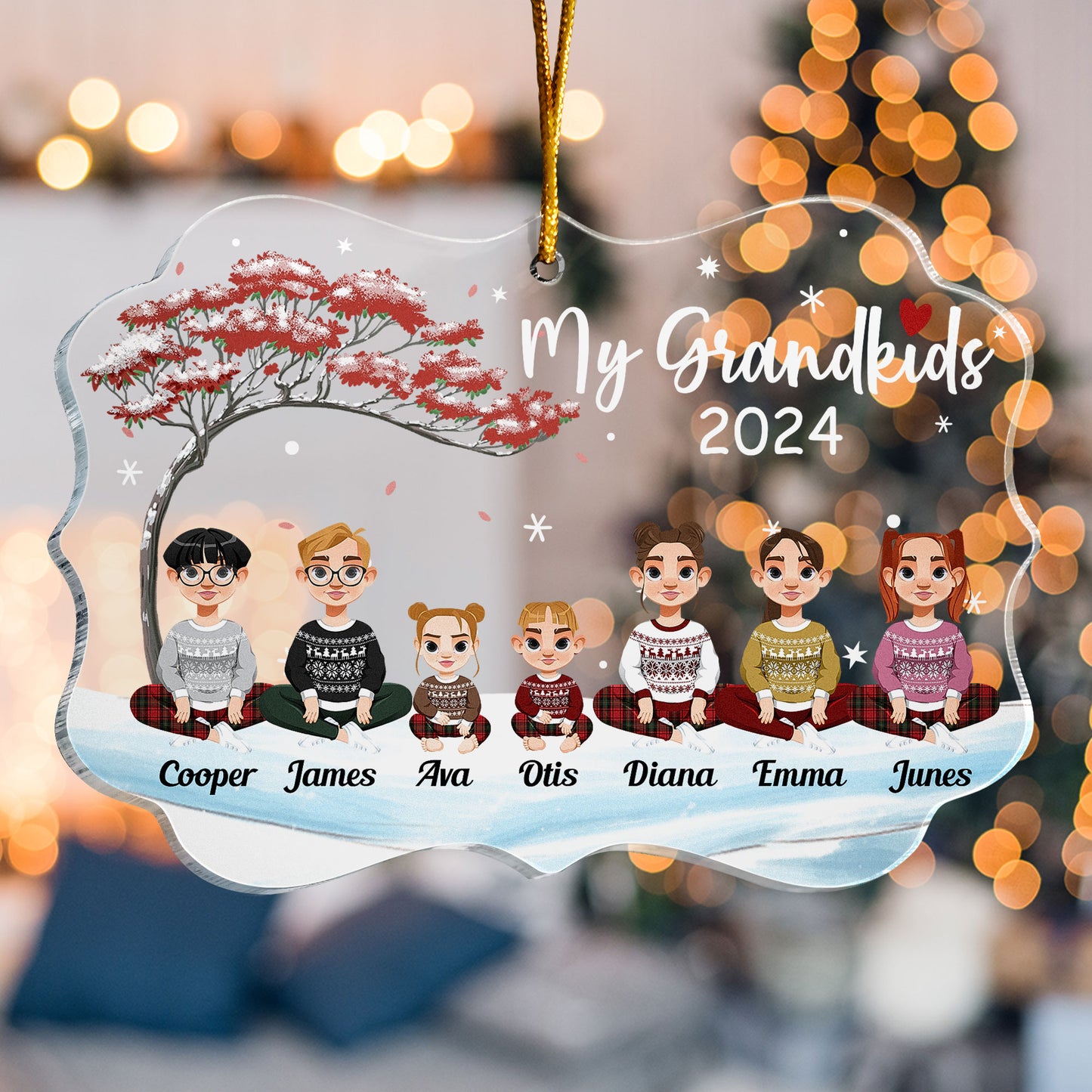 Grandkids Christmas Ornament - Personalized Acrylic Ornament