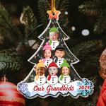 My Grandkids Snowman - Personalized Acrylic Photo Ornament
