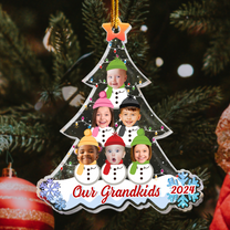 My Grandkids Snowman - Personalized Acrylic Photo Ornament