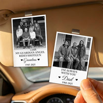 My Guardian Angel Rides Shotgun - Personalized Wooden Photo Car Visor Clip