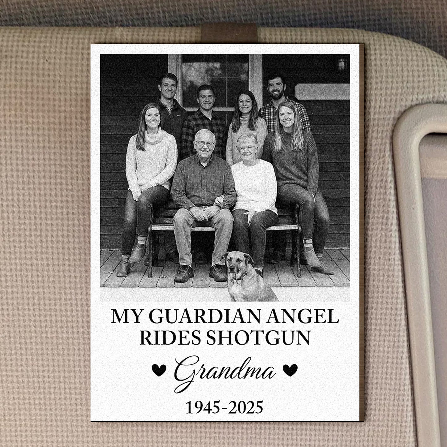 My Guardian Angel Rides Shotgun - Personalized Wooden Photo Car Visor Clip