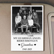 My Guardian Angel Rides Shotgun - Personalized Wooden Photo Car Visor Clip