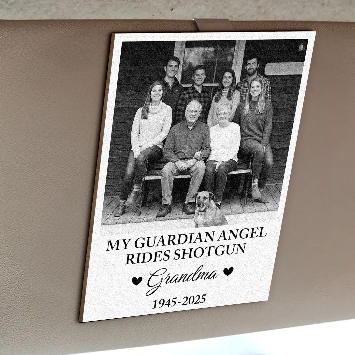 My Guardian Angel Rides Shotgun - Personalized Wooden Photo Car Visor Clip