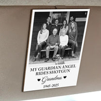 My Guardian Angel Rides Shotgun - Personalized Wooden Photo Car Visor Clip