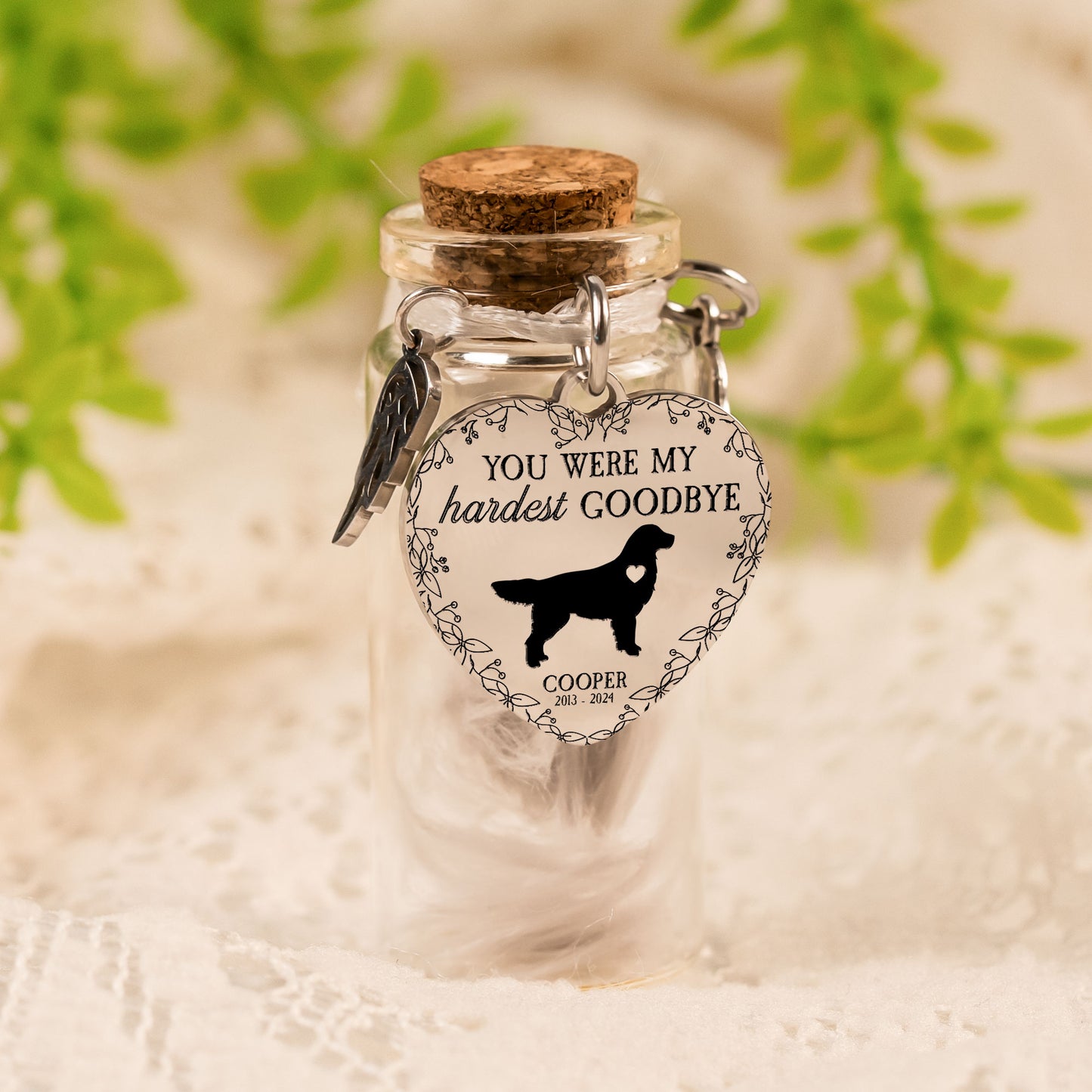 My Hardest Goodbye - Personalized Pet Fur Memorial Jar