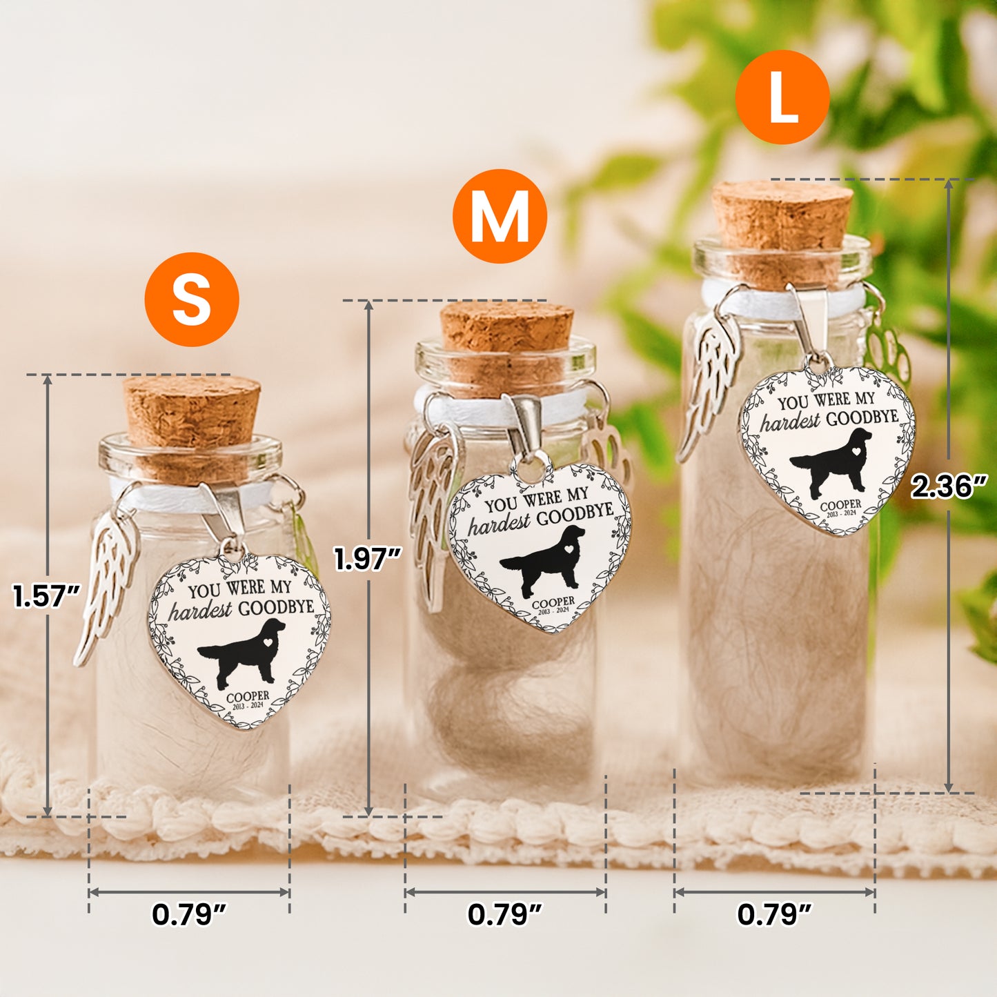 My Hardest Goodbye - Personalized Pet Fur Memorial Jar