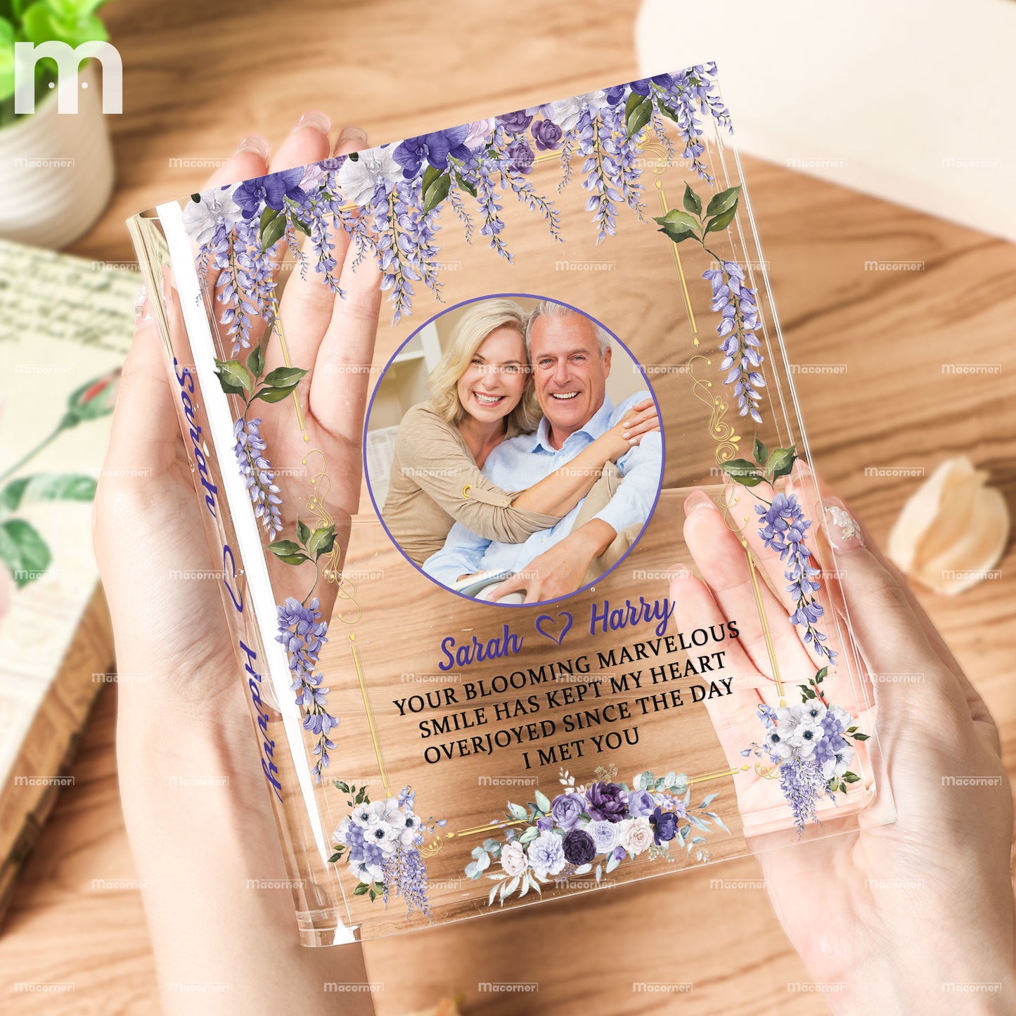 My Heart Overjoyed Since The Day I Met You - Personalized Photo Acrylic Book Vase