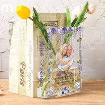 My Heart Overjoyed Since The Day I Met You - Personalized Photo Acrylic Book Vase