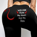 My Husband / Boyfriend Owns My Heart And My Ass - Personalized Leggings