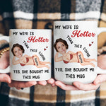My Husband, Wife Is Hotter Than This Coffee - Personalized Photo Mug