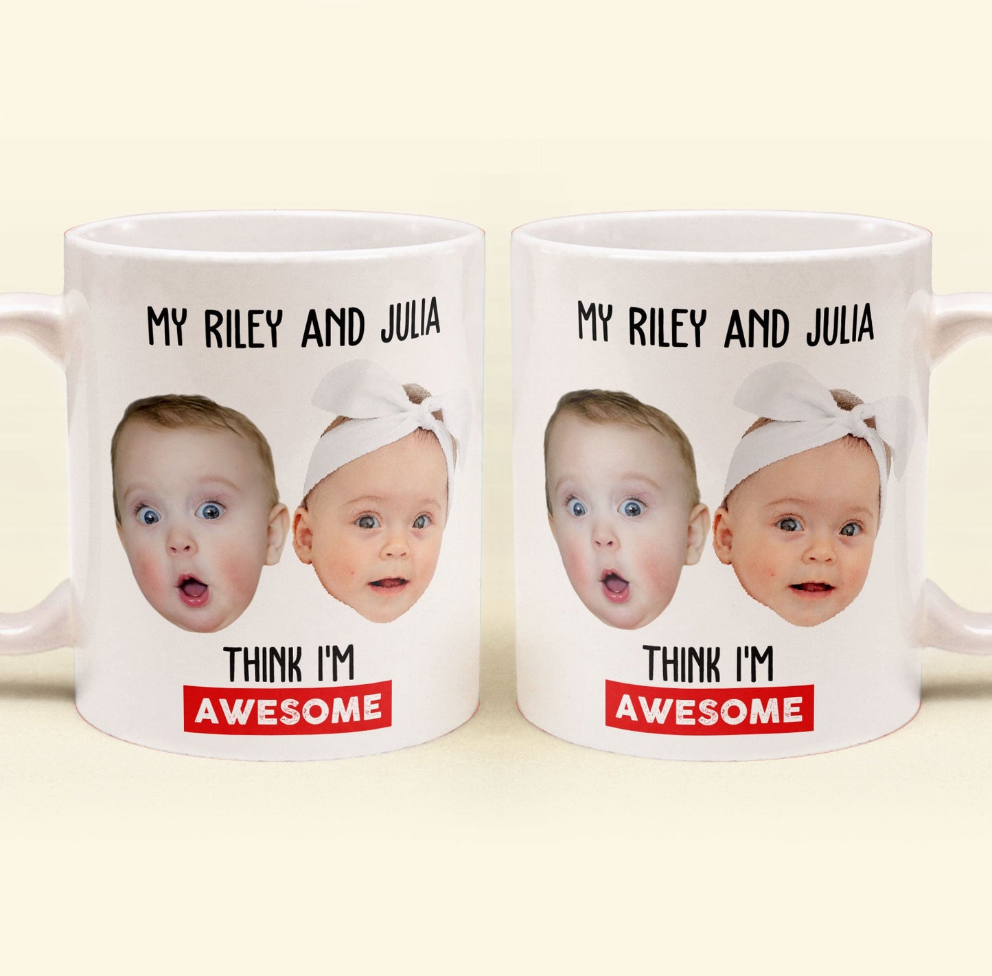 My Kid Thinks I Am Awesome - Personalized Photo Mug