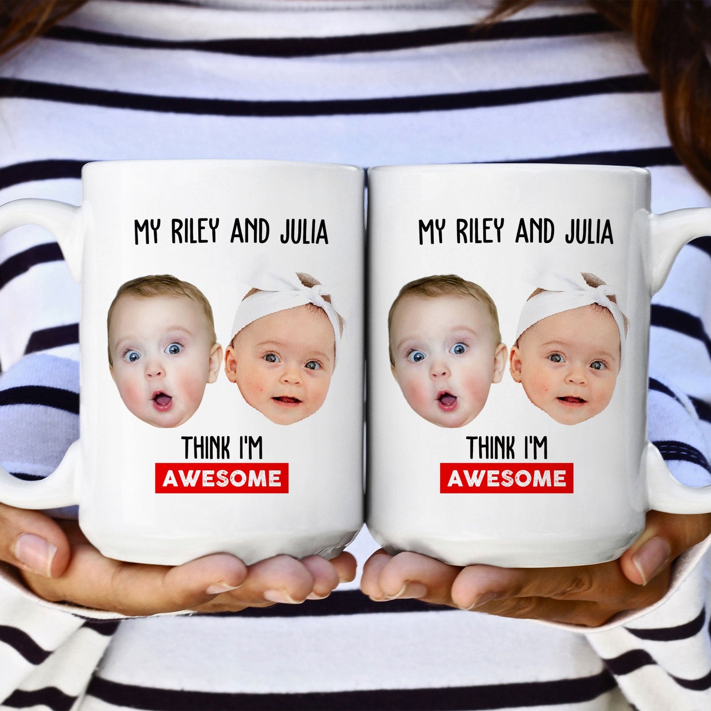 My Kid Thinks I Am Awesome - Personalized Photo Mug