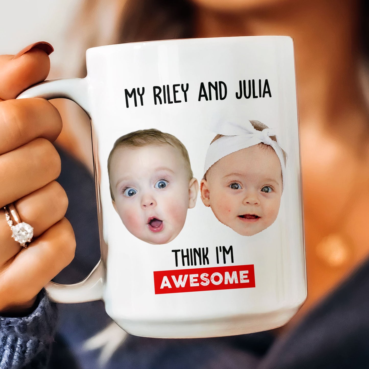 My Kid Thinks I Am Awesome - Personalized Photo Mug