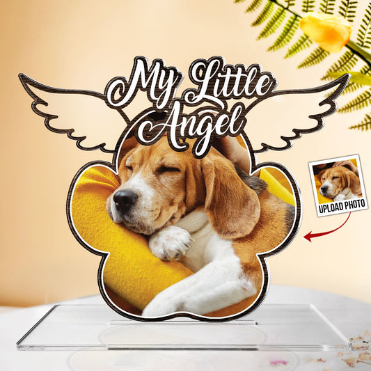 My Little Angel Is On Heaven - Personalized Acrylic Photo Plaque