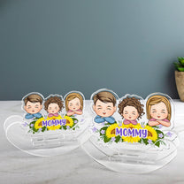 My Little Kids With Sunflowers - Personalized Acrylic Shaking Stand