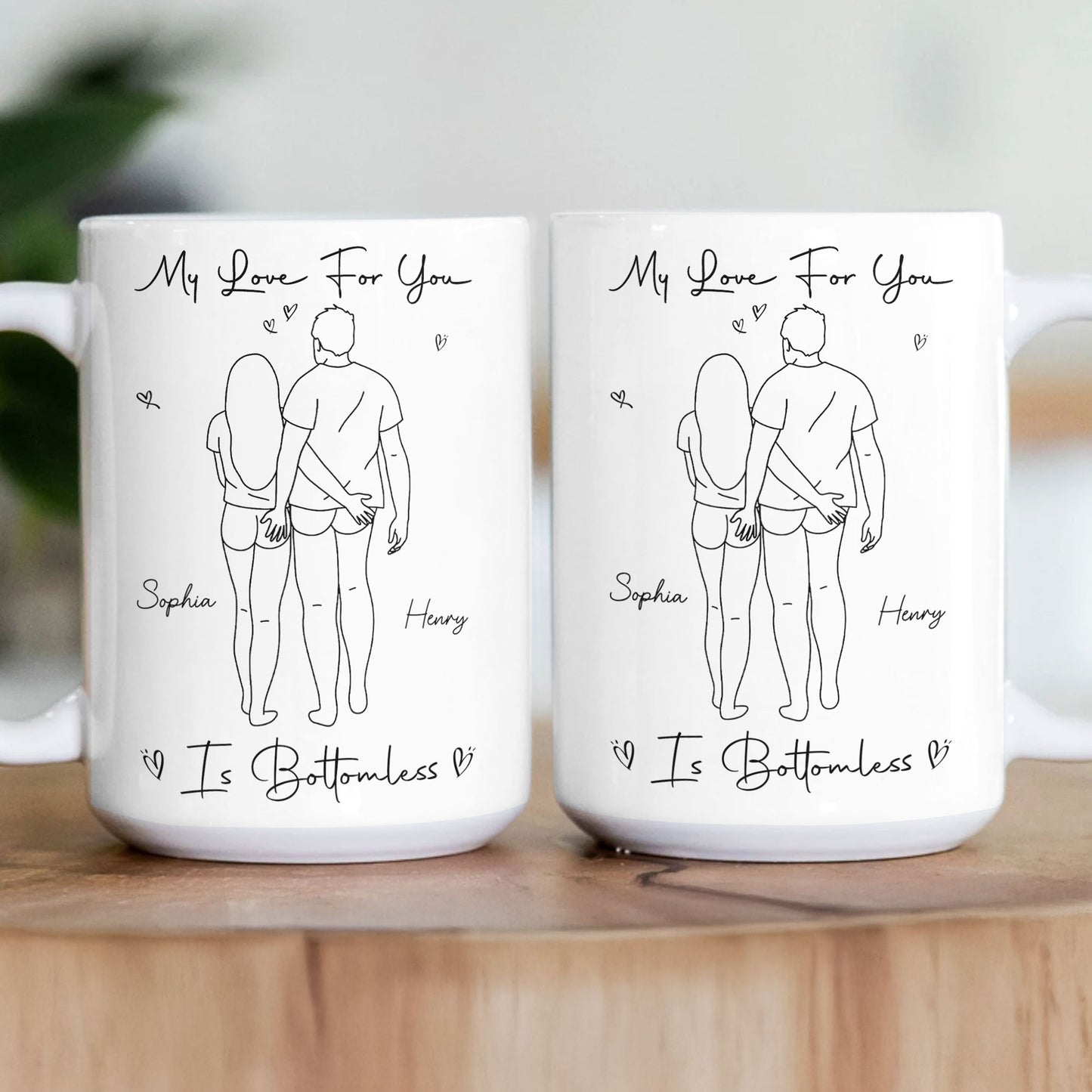 My Love For You Is Bottomless Lineart - Personalized Mug