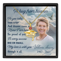 My Love With You - Personalized Photo Graduation Cap Pendant Necklace With Birthstone