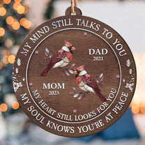 My Mind My Heart My Soul Butterfly Cardinal Version - Personalized Wooden Ornament