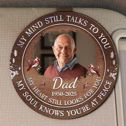 My Mind My Heart My Soul Dragonfly Ver - Personalized Wooden Photo Car Visor Clip