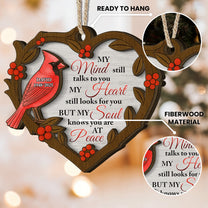 My Mind Still Talks To You Christmas Ornament 2 Layers - Personalized Wooden Photo Ornament