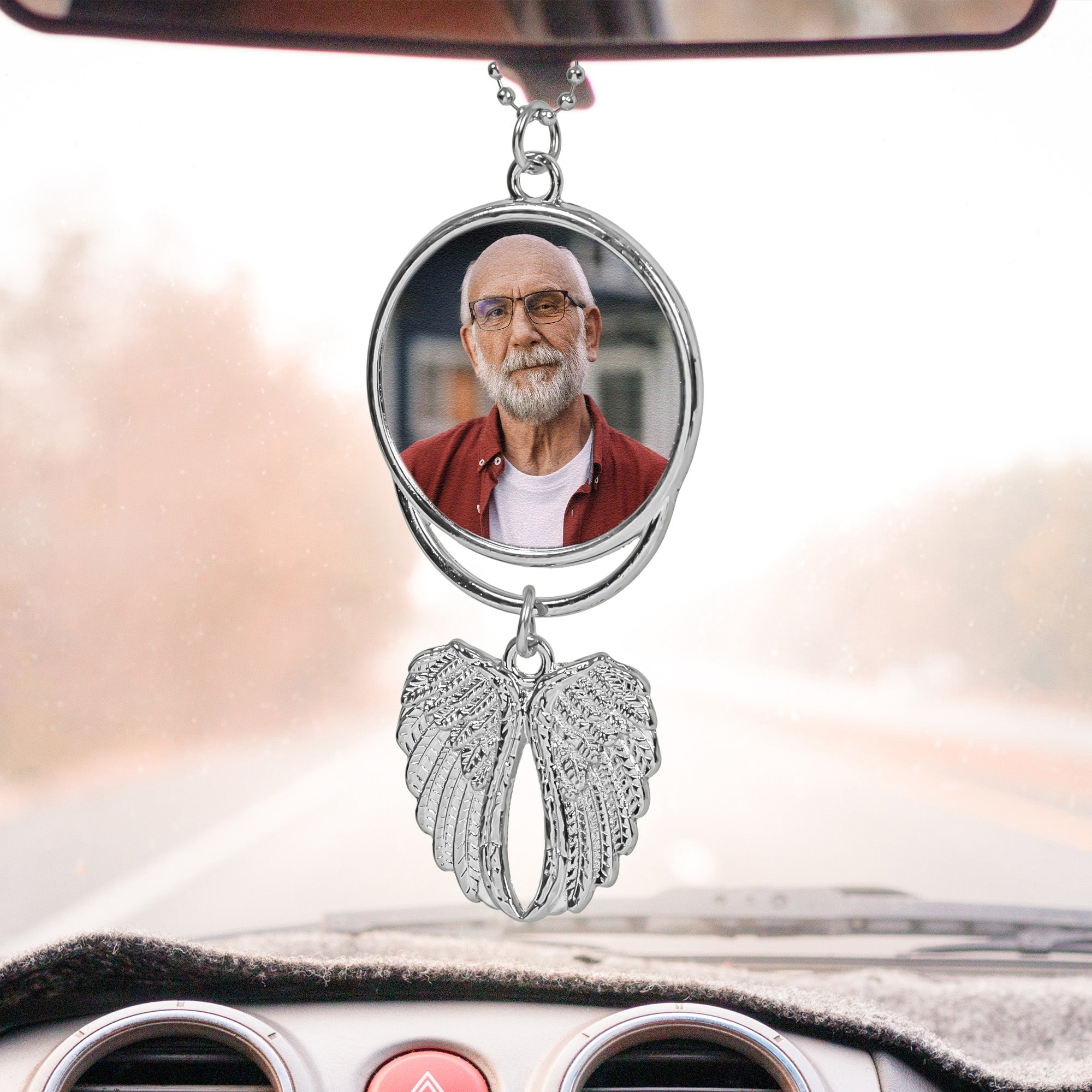 My Mind Still Talks To You - Custom Angel Wings Photo Ornament